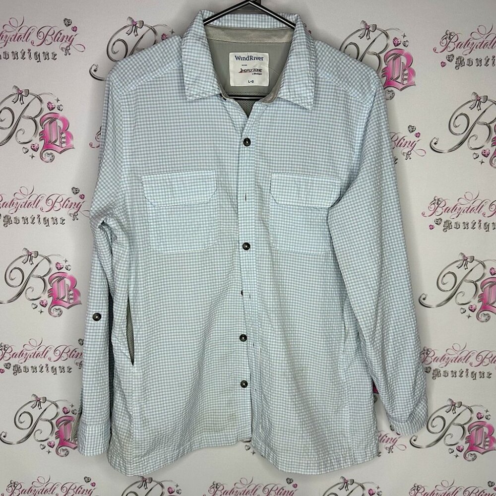 Windriver jacket mosquito repellent technology picnic pattern blue white plaid